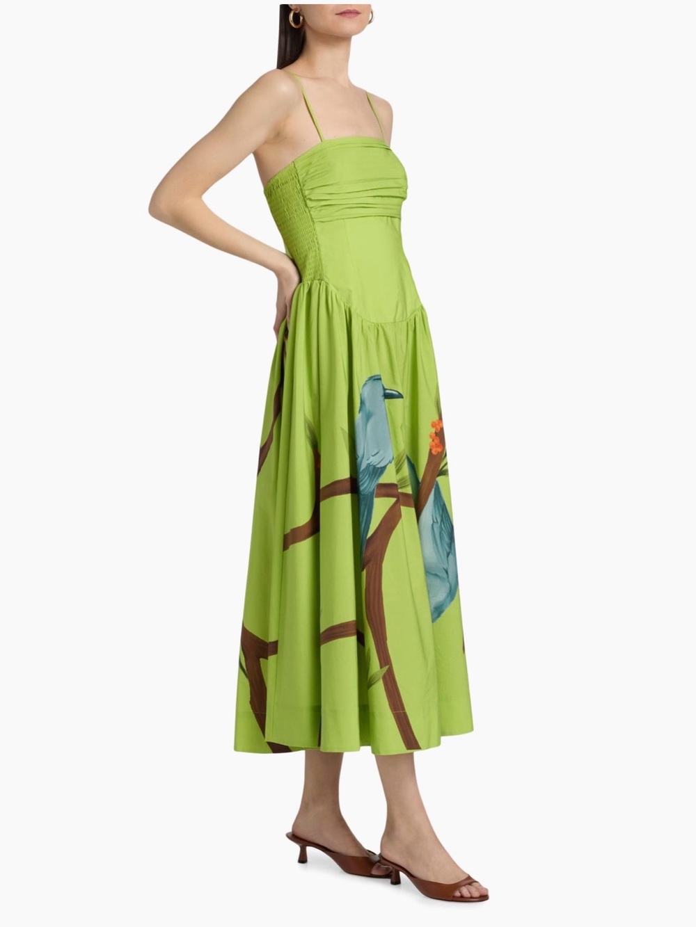 FARM Rio Lime Green Maxi Dress with Blue Bird Print - Picture 7 of 13